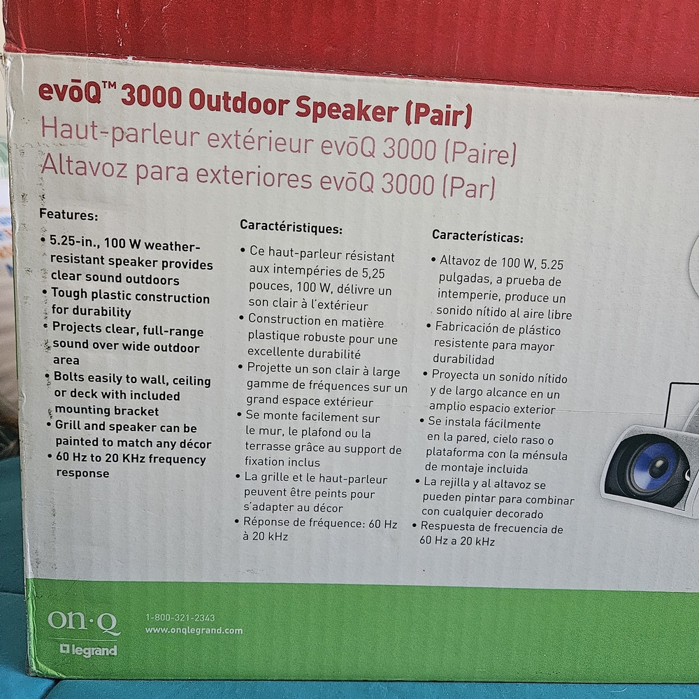 evoQ 3000 Outdoor Speakers Pair - White/Gray - Picture 8 of 10